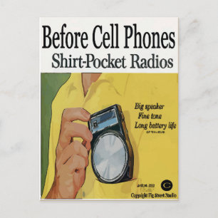 Cartão Postal Antes do telefone celular, rádios de transistor