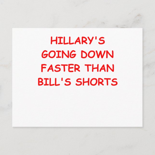 Cartão Postal anti hilary clinton (Frente)
