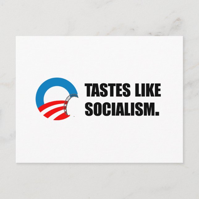 Cartão Postal Anti-Obama Bumpersticker - Gosto como o Socialismo (Frente)