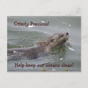 Cartão Postal Anti-Poluição de Lontra Marinha