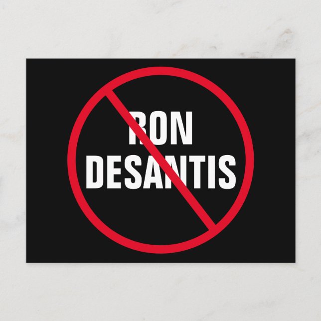 Cartão Postal Anti-Ron DeSantis Política (Frente)