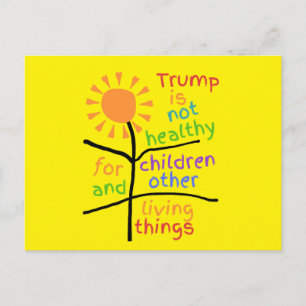 Cartão postal anti-Trump amarelo brilhante