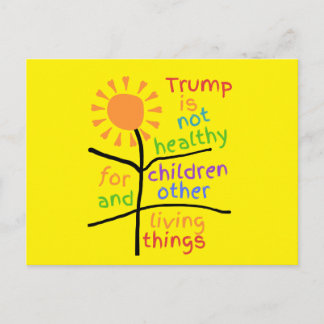 Cartão postal anti-Trump amarelo brilhante