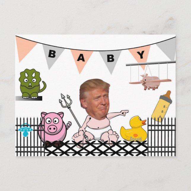 Cartão Postal Anti Trump / Bebê, (Frente)