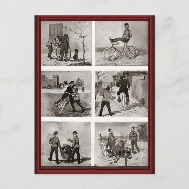 Cartão Postal Antics de bicicleta antiga (Frente)