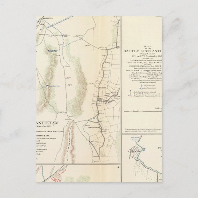 Cartão Postal Antietam, Suffolk, Gettysburg (Frente)