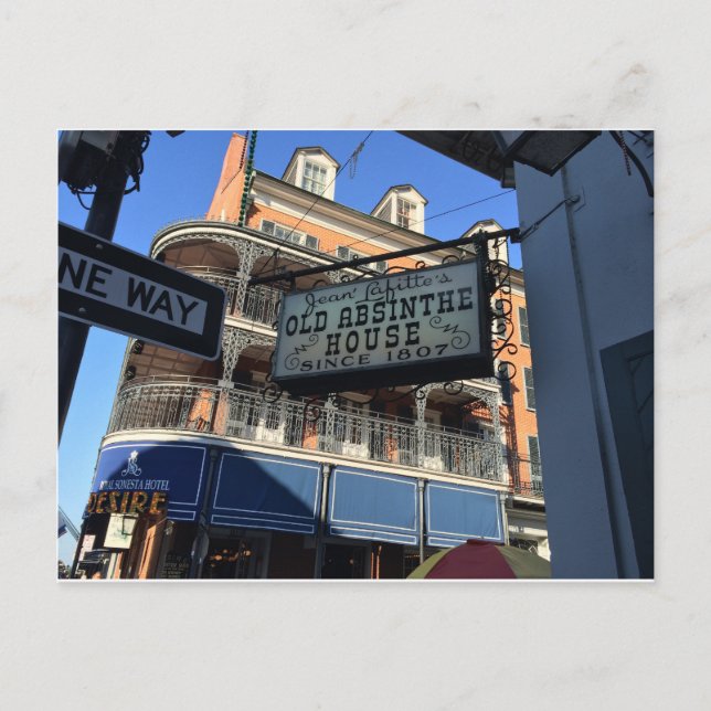 Cartão Postal Antiga Absinthe House Nova Orleans Louisiana Souve (Frente)