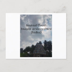 Cartão Postal Antiga arquitetura do templo Tamil (Índia)