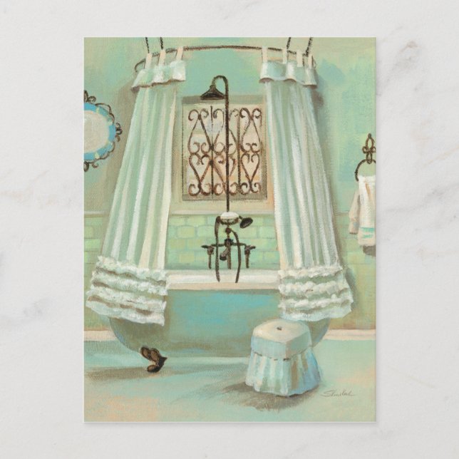 Cartão Postal Antiga Banheiro Movido (Frente)