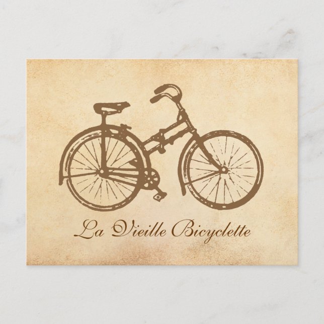 Cartão Postal Antiga bicicleta (Frente)