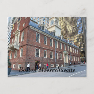 Cartão Postal Antiga Casa Estadual em Boston, Massachusetts