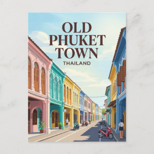 Cartão Postal Antiga Cidade de Phuket Tailândia