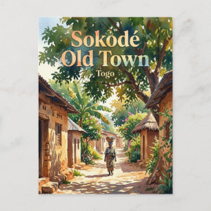 Cartão Postal Antiga Cidade de Sokodé no Togo