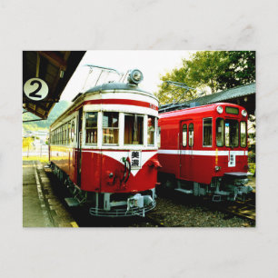 Cartão Postal Antiga Estação de Trem de Mino, Japão