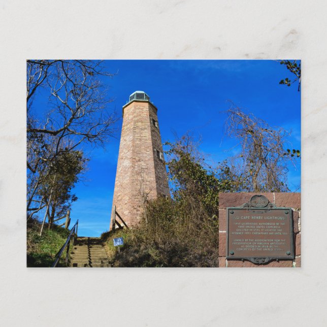 Cartão Postal Antiga história do Cabo Henry Fort, Virgina (Frente)