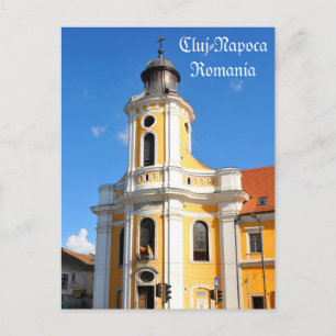Cartão Postal Antiga igreja em Cluj Napoca, Romênia