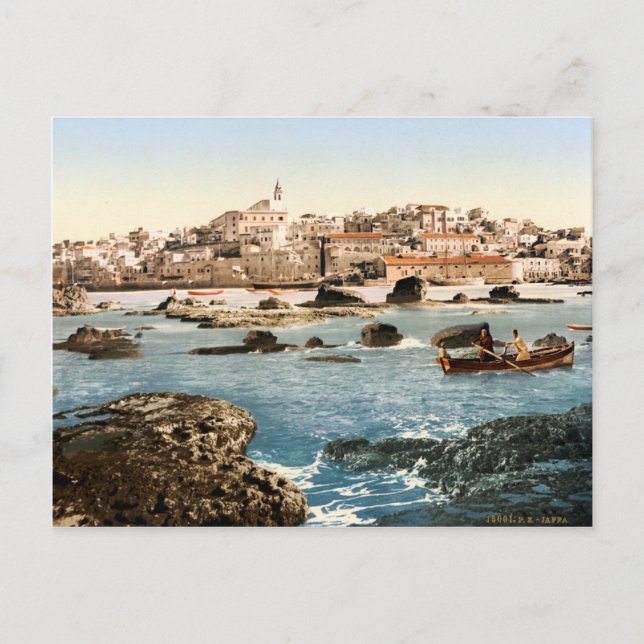 Cartão Postal Antiga impressão de fotografia de Jaffa (Frente)