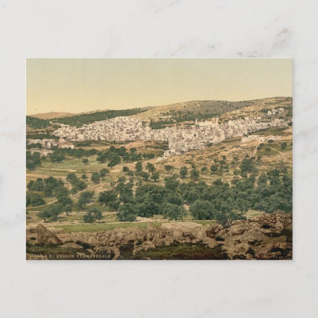 Cartão Postal Antiga impressão de Hebron - Cidade dos patriarcas (Frente)