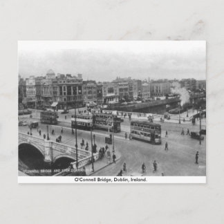 Cartão Postal Antiga Irlanda, Ponte O'Connell de 1930, Dublin