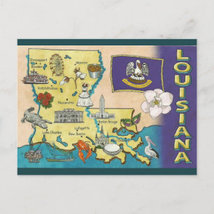 Cartão Postal Antiga Louisiana