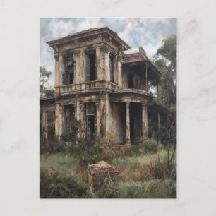 Cartão Postal Antiga Mansão Rural Abandonada