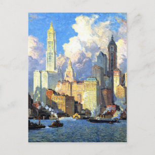 Cartão Postal Antiga Margem do Rio Hudson