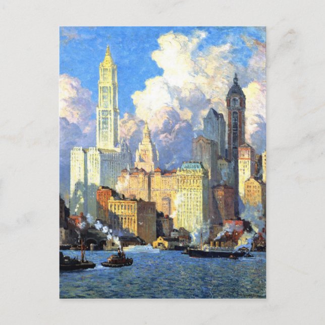 Cartão Postal Antiga Margem do Rio Hudson (Frente)