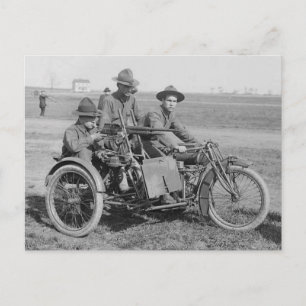 Cartão Postal Antiga metralhadora Foto de coleção de motocicleta