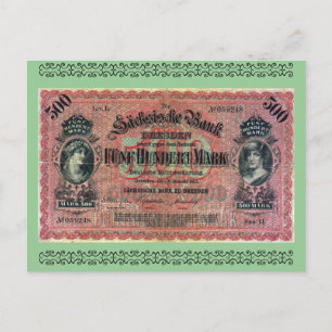 Cartão Postal Antiga Moeda: 500 marcos alemães