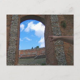 Cartão Postal Antiga Ruins Taormina, Sicília
