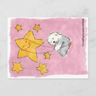 Cartão Postal Antiga Sheepdog Star para Inglês
