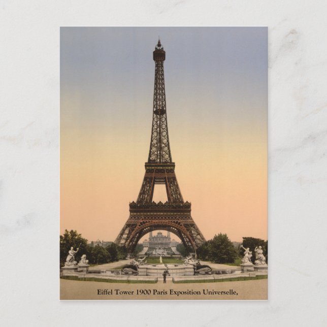 Cartão Postal Antiga Torre Eiffel França, Paris-Expo 1900 (Frente)
