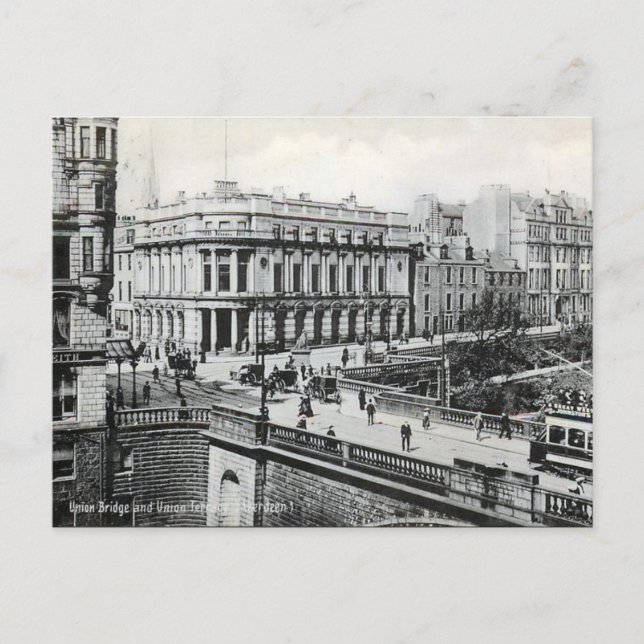 Cartão postal antigo - Aberdeen, Escócia (Frente)