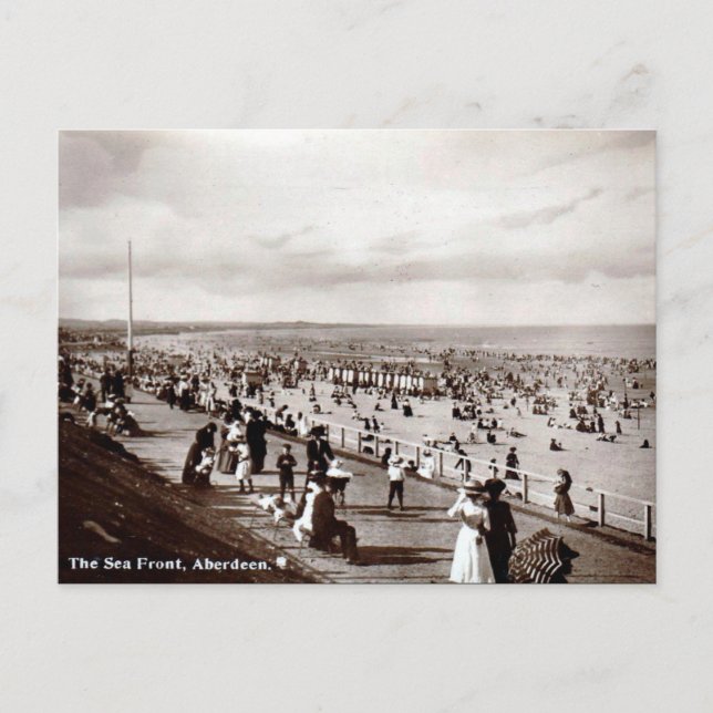 Cartão postal antigo - Aberdeen, Escócia (Frente)