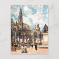 Cartão postal antigo - Antuérpia/Anvers, Bélgica