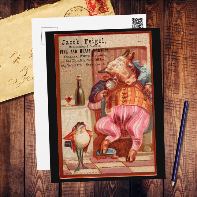 Cartão Postal Antigo anúncio de Jacob Feigel Harness (Criador carregado)