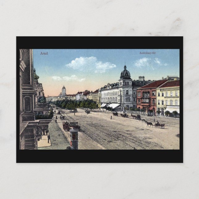Cartão postal antigo - Arad, Romênia (Frente)