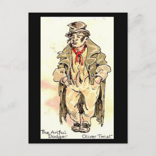 Cartão Postal Antigo - Artful Dodger de "Oliver Tw