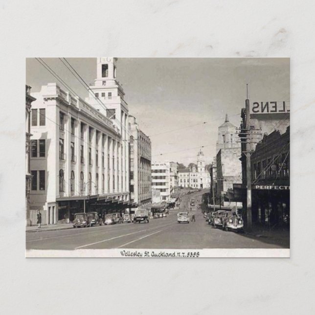 Cartão postal antigo - Auckland, Nova Zelândia (Frente)