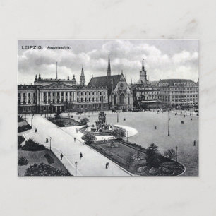 Cartão postal antigo - Augustusplatz, Leipzig