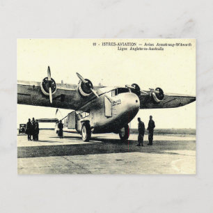 Cartão Postal Antigo - Avião Armstrong-Whitworth