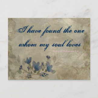 Cartão postal antigo azul-marinho e rosa velado