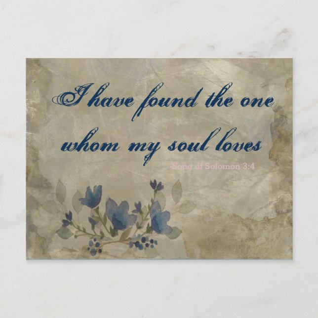 Cartão postal antigo azul-marinho e rosa velado (Frente)