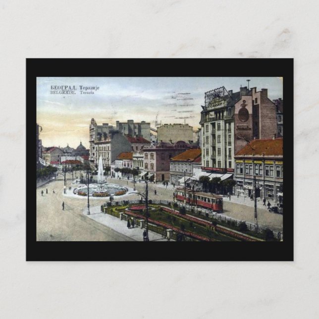 Cartão postal antigo - Belgrado, Terazije em 1934 (Frente)