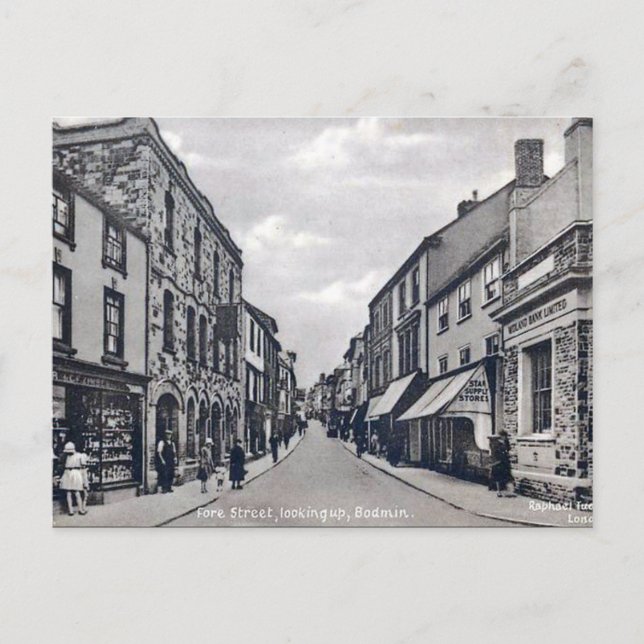 Cartão Postal Antigo - Bodmin, Cornualha (Frente)