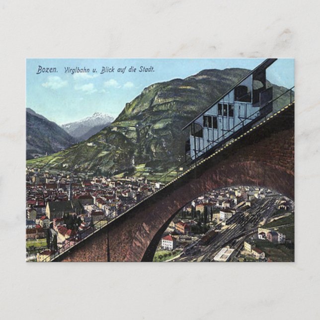 Cartão postal antigo - Bolzano, Itália (Frente)