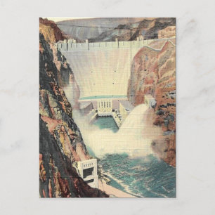 Cartão postal antigo - Boulder Dam, Nevada/Arizon
