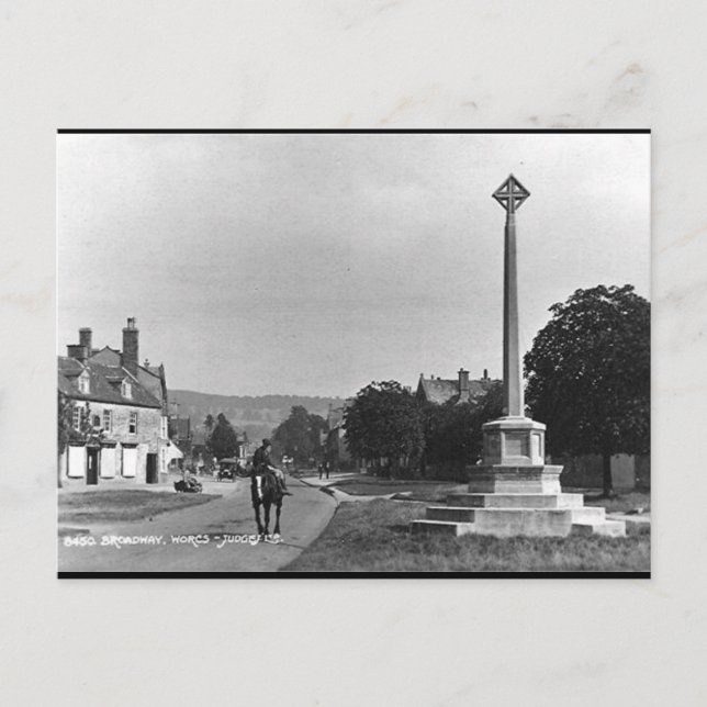 Cartão postal antigo - Broadway, Worcestershire (Frente)