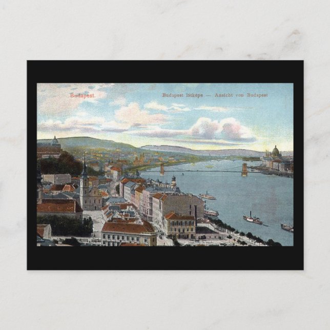 Cartão Postal Antigo - Budapeste 1914 (Frente)