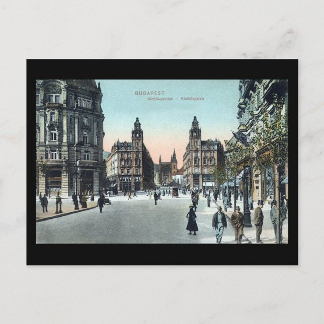 Cartão postal antigo - Budapeste, Hungria, 1908 (Frente)